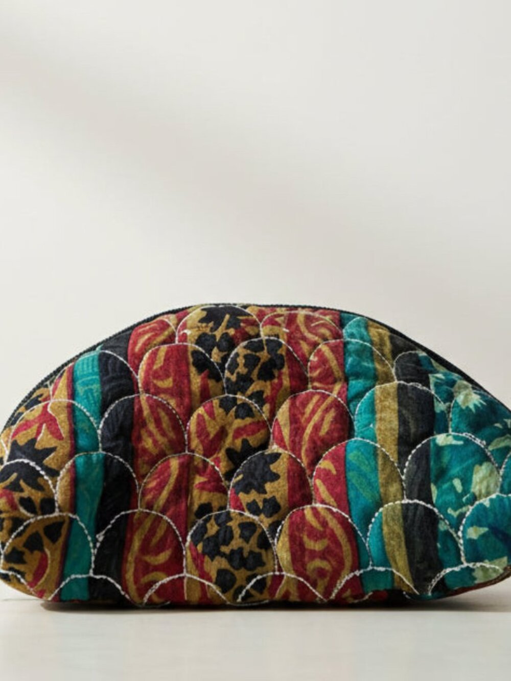 Indie Ella Quilted Upcycled Silk Jewelry Pouch – Multicolor